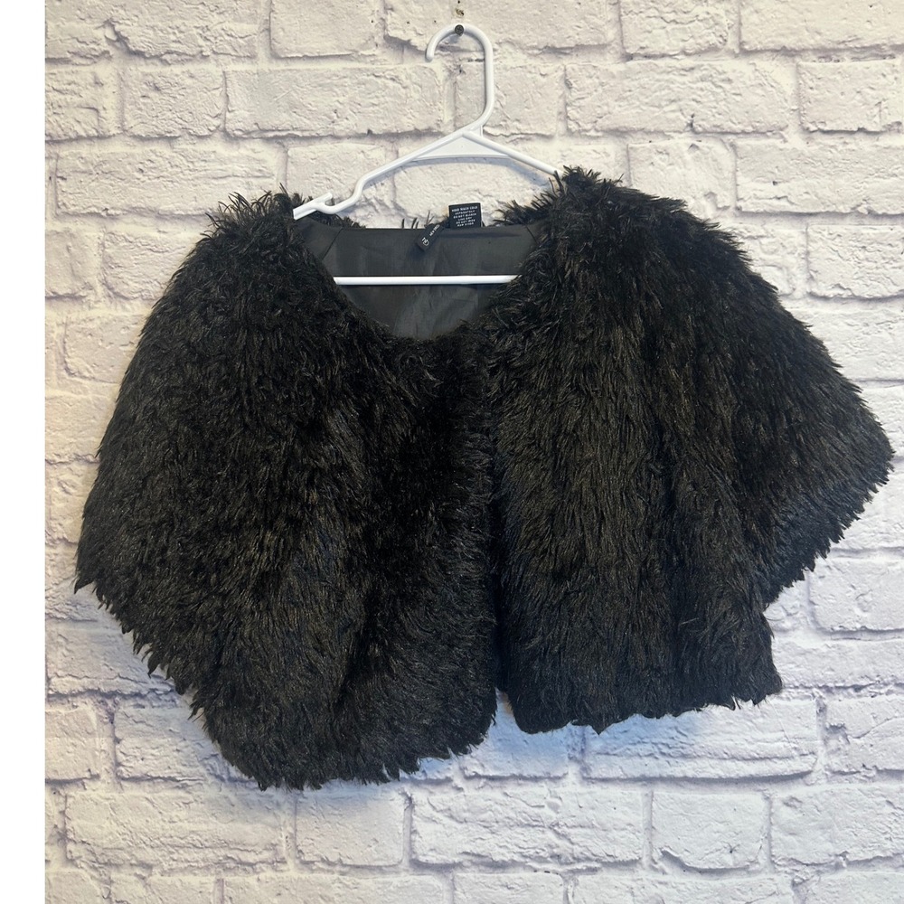 NEW DIRECTIONS Black Faux Fur Shrug Bolero Jacket Women's XL